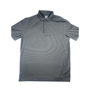 Callaway Opti-Dri Polo Shirt Men's Large Gray Striped Stretch Short Sleeve Golf